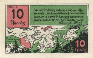 Német Birodalom/Weimari Köztársaság/Schierhe im Harz Brocken 1921. 10Pf + 25Pf + 50Pf + 75Pf 4klf db...