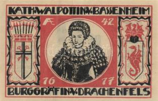 Német Birodalom/Weimari Köztársaság/Königswinter 1921. 25Pf + 50Pf + 75Pf 3klf db, teljes sor T:I