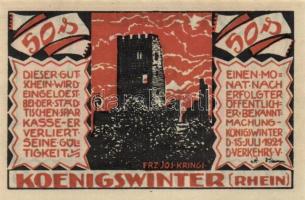 Német Birodalom/Weimari Köztársaság/Königswinter 1921. 25Pf + 50Pf + 75Pf 3klf db, teljes sor T:I