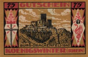 Német Birodalom/Weimari Köztársaság/Königswinter 1921. 25Pf + 50Pf + 75Pf 3klf db, teljes sor T:I