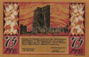 Német Birodalom/Weimari Köztársaság/Königswinter 1921. 25Pf + 50Pf + 75Pf 3klf db, teljes sor T:I