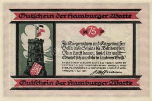 Német Birodalom/Weimari Köztársaság/Hamburg 1921. 50Pf + 75Pf + 1M 3klf db, teljes sor T:I