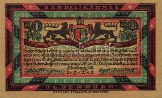 Német Birodalom/Weimari Köztársaság/Oldenburg 1921. 50Pf (6x) 6klf db, teljes sor T:I