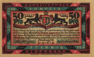 Német Birodalom/Weimari Köztársaság/Oldenburg 1921. 50Pf (6x) 6klf db, teljes sor T:I