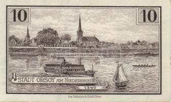 Német Birodalom/Weimari Köztársaság/Orsoy 1921. 10Pf + 25Pf + 50Pf 3klf db, teljes sor T:I