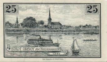 Német Birodalom/Weimari Köztársaság/Orsoy 1921. 10Pf + 25Pf + 50Pf 3klf db, teljes sor T:I