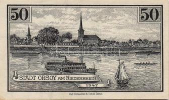 Német Birodalom/Weimari Köztársaság/Orsoy 1921. 10Pf + 25Pf + 50Pf 3klf db, teljes sor T:I