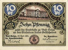 Német Birodalom/Weimari Köztársaság/Sulza 1921. 10Pf + 25Pf + 50Pf (2x) + 75Pf (2x) 6klf db, teljes sor T:I