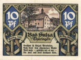 Német Birodalom/Weimari Köztársaság/Sulza 1921. 10Pf + 25Pf + 50Pf (2x) + 75Pf (2x) 6klf db, teljes ...