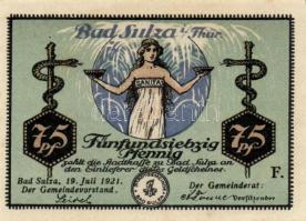 Német Birodalom/Weimari Köztársaság/Sulza 1921. 10Pf + 25Pf + 50Pf (2x) + 75Pf (2x) 6klf db, teljes ...