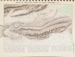 1956 Atlas des formes du relief. Institut géographique national. Rengeteg térképpel, térhatású ábrák...