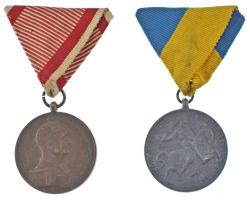 1939. &quot;Magyar Bronz Vitézségi Érem&quot; bronz kitüntetés mellszalaggal + 1941. &quot;Délvidéki Emlékérem&quot; Zn emlékérem mellszalagon. Szign.: BERÁN L. T:XF,AU Hungary 1939. &quot;Bronze Medal for Bravery&quot; bronze decoration with not original ribbon + 1941. &quot;Commemorative Medal for the Return of Southern Hungary&quot; Zn medal with ribbon. Sign: BERÁN L. C:XF,AU NMK 439., 429.