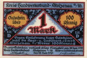 Német Birodalom/Weimari Köztársaság/Stolzenau 1921. 25Pf (3x) + 50Pf (3x) + 75Pf (3x) + 1M (3x) 12kl...