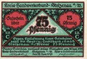 Német Birodalom/Weimari Köztársaság/Stolzenau 1921. 25Pf (3x) + 50Pf (3x) + 75Pf (3x) + 1M (3x) 12kl...