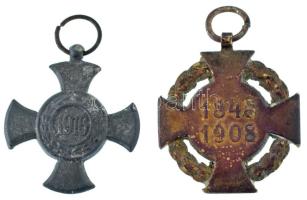 1908. "Katonai Jubileumi Kereszt" aranyozott bronz kitüntetés mellszalag nélkül, aranyozás...