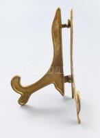 Meissen lila virágmintás dísztál, bronz táltartón. Jelzett, kis karcokkal, kis kopással, d: 28 cm