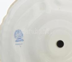 Herendi háromágú gyertyatartó, kézzel festett porcelán, kétrészes, jelzett, kopásnyomokkal, m: 41,5 ...