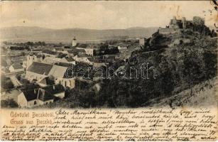 1907 Beckó, Beczkó, Beckov; templomok, várrom. Horovitz Adolf kiadása / churches, castle ruin (EK)