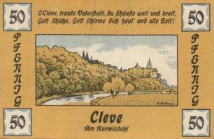 Német Birodalom/Weimari Köztársaság/Cleve 1921. 50Pf (4x) 4klf db, teljes sor T:I-