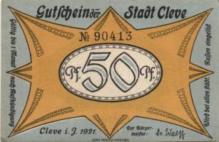 Német Birodalom/Weimari Köztársaság/Cleve 1921. 50Pf (4x) 4klf db, teljes sor T:I-