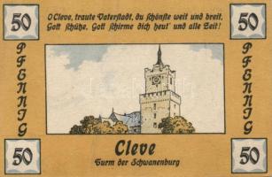 Német Birodalom/Weimari Köztársaság/Cleve 1921. 50Pf (4x) 4klf db, teljes sor T:I-