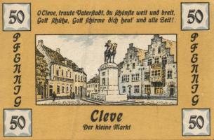 Német Birodalom/Weimari Köztársaság/Cleve 1921. 50Pf (4x) 4klf db, teljes sor T:I-