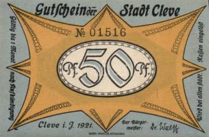 Német Birodalom/Weimari Köztársaság/Cleve 1921. 50Pf (4x) 4klf db, teljes sor T:I-