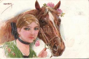 Lady with horse s: Usabal (EK)