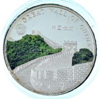 Mongólia 2008. 100T ezüstözött Cu, multicolor festett "A világ hét új csodája - A kínai nagy fal" kapszulában T:PP patina Mongolia 2008. 100 Tugrik silvered Cu, multicolor painted "The New 7 Wonders of the World - Great wall of China" in capsule C:PP patina Krause KM#347a