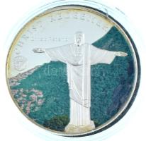 Mongólia 2008. 100T ezüstözött Cu, multicolor festett "A világ hét új csodája - A Megváltó Krisztus szobra" kapszulában T:PP patina Mongolia 2008. 100 Tugrik silvered Cu, multicolor painted "The New 7 Wonders of the World - Christ Redeemer" in capsule C:PP patina Krause KM#346.2