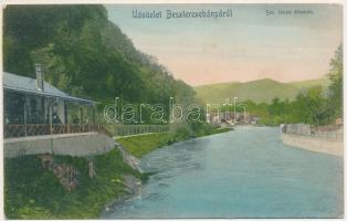 1907 Besztercebánya, Banská Bystrica; Garam, Szent János (Szentjános) vasútállomás. Grossmann testvérek kiadása / Bahnhof / Hron riverside, railway station Banská Bystrica mesto (ázott sarkak / wet corners)