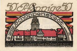 Német Birodalom/Weimari Köztársaság/Schöppenstedt 1921. 50Pf (10x) 10klf db, teljes sor T:I