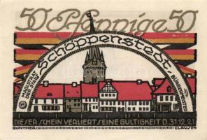 Német Birodalom/Weimari Köztársaság/Schöppenstedt 1921. 50Pf (10x) 10klf db, teljes sor T:I