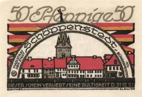 Német Birodalom/Weimari Köztársaság/Schöppenstedt 1921. 50Pf (10x) 10klf db, teljes sor T:I