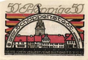 Német Birodalom/Weimari Köztársaság/Schöppenstedt 1921. 50Pf (10x) 10klf db, teljes sor T:I