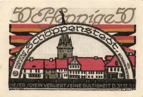 Német Birodalom/Weimari Köztársaság/Schöppenstedt 1921. 50Pf (10x) 10klf db, teljes sor T:I