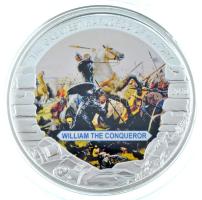 Libéria 2010. 5$ ezüstözött Cu "Nagy Hadvezérek - Hódító Vilmos" multicolor festéssel, kapszulában T:PP Liberia 2010. 5 Dollars silvered Cu "The Greatest Warlords of History - William the Conqueror" with multicolor picture, in capsule C:PP