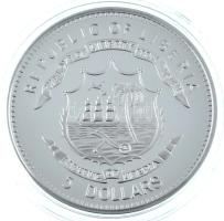 Libéria 2010. 5$ ezüstözött Cu "Nagy Hadvezérek - Hódító Vilmos" multicolor festéssel, kap...