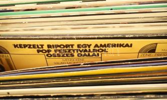 91 db magyar vinyl lp hanglemez, benne V-Moto-Rock, LGT, stb, több dupla album is