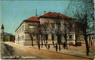 1915 Losonc, Lucenec; Állami főgimnázium. Greiner Simon kiadása / grammar school (ázott sarok / wet corner)