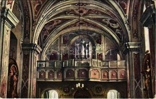 1940 Érsekújvár, Nové Zámky; Szent Ferencrendi templom belső, orgona / church interior, organ (EK) + &quot;1940 Nagyszalonta visszatért&quot; So. Stpl