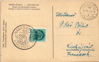 1940 Érsekújvár, Nové Zámky; Szent Ferencrendi templom belső, orgona / church interior, organ (EK) +...