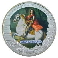 Libéria 2009. 5$ ezüstözött Cu "Nagy Hadvezérek - Savoyai Jenő" multicolor festéssel, kapszulában T:PP Liberia 2009. 5 Dollars silvered Cu "The Greatest Warlords of History - Eugen von Savoyen" with multicolor picture, in capsule C:PP