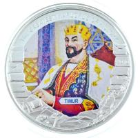 Libéria 2010. 5$ ezüstözött Cu "Nagy Hadvezérek - Timur Lenk" multicolor festéssel, kapszulában T:PP Liberia 2010. 5 Dollars silvered Cu "The Greatest Warlords of History - Timur" with multicolor picture, in capsule C:PP
