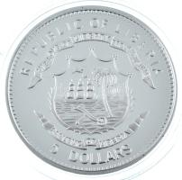 Libéria 2010. 5$ ezüstözött Cu "Nagy Hadvezérek - Timur Lenk" multicolor festéssel, kapszu...