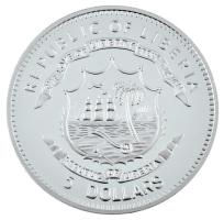 Libéria 2009. 5$ ezüstözött Cu "Nagy Hadvezérek - Julius Caesar" multicolor festéssel, kap...