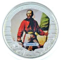 Libéria 2010. 5$ ezüstözött Cu "Nagy Hadvezérek - Garibaldi" multicolor festéssel, kapszulában T:PP Liberia 2010. 5 Dollars silvered Cu "The Greatest Warlords of History - Garibaldi" with multicolor picture, in capsule C:PP