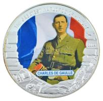 Libéria 2009. 5$ ezüstözött Cu "Nagy Hadvezérek - Charles de Gaulle" multicolor festéssel, kapszulában T:PP Liberia 2009. 5 Dollars silvered Cu "The Greatest Warlords of History - Charles de Gaulle" with multicolor picture, in capsule C:PP