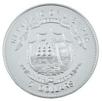 Libéria 2009. 5$ ezüstözött Cu "Nagy Hadvezérek - Charles de Gaulle" multicolor festéssel,...