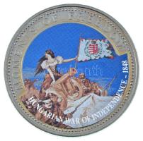 Libéria 2001. 10$ "Szabadság pillanatai - Magyar Forradalom 1848" multicolor, kapszulában T:PP folt Liberia 2001. 10 Dollars "Moments of Freedom - Hungarian Revolution of 1848" multicolor, in capsule C:PP spotted